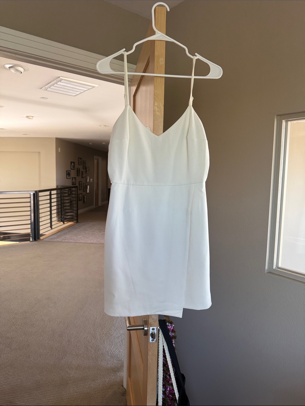 French Connection White V-Neck Spaghetti Strap Mini Dress